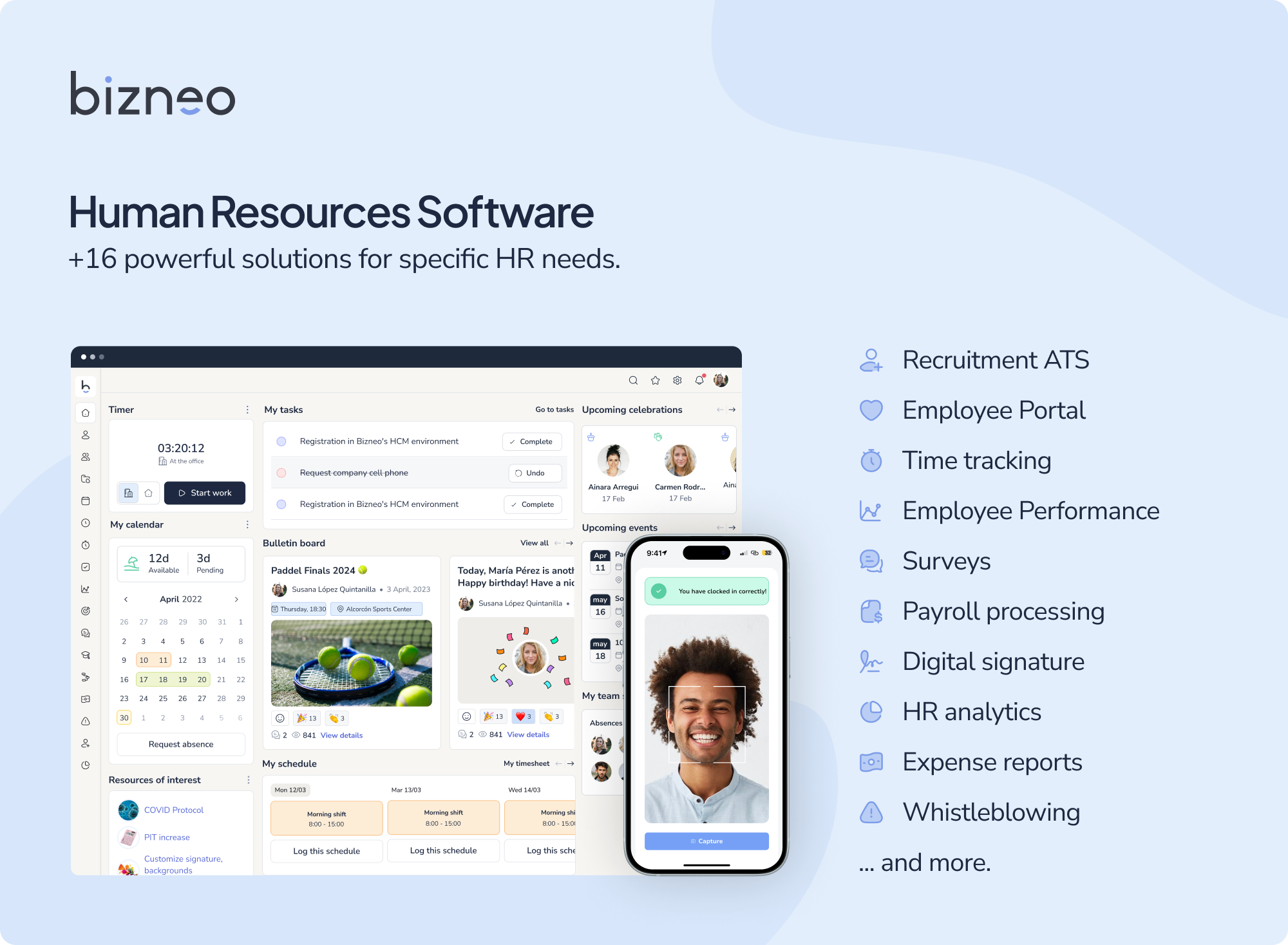 screenshot of Bizneo HR